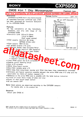 CXP5050 Datasheet PDF - Sony Corporation