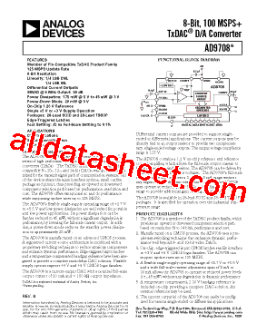 AD9708 Datasheet PDF - Analog Devices