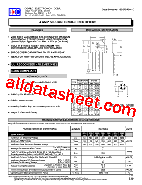 BSBU-400-1C Datasheet PDF - DIOTEC Electronics Corporation