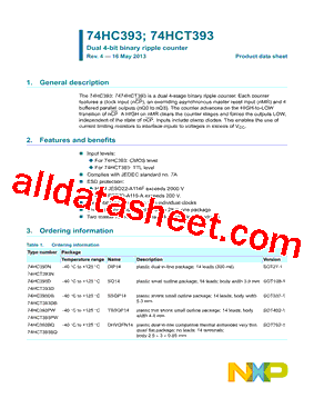 74HC393D Datasheet PDF - NXP Semiconductors