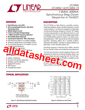 LTC3405A-1.5 Datasheet PDF - Linear Technology