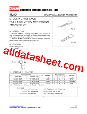 4124DG-T92-R Datasheet PDF - Unisonic Technologies
