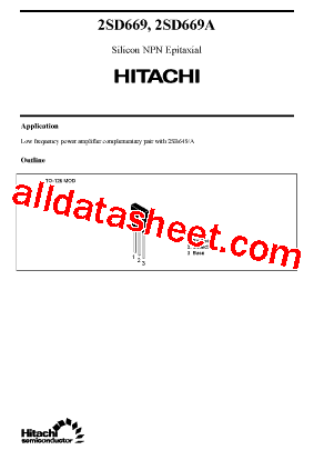 2SD669A Datasheet PDF - Hitachi Semiconductor