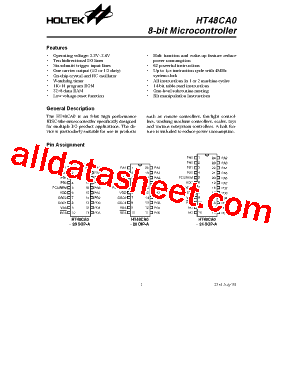 HT48CA0 Datasheet PDF - Holtek Semiconductor Inc