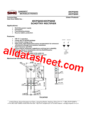 40CPQ060 Datasheet PDF - Sangdest Microelectronic (Nanjing) Co., Ltd