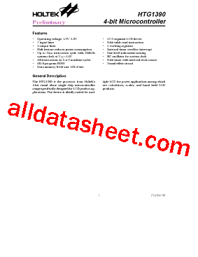 HTG1390 Datasheet PDF - Holtek Semiconductor Inc
