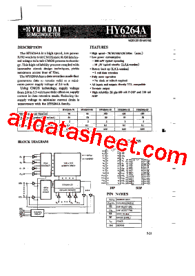 HY6264A Datasheet PDF - Hynix Semiconductor
