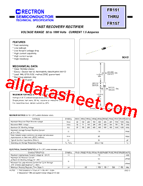 FR154-B Datasheet PDF - Rectron Semiconductor