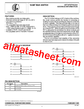 IDT74FST163244 Datasheet PDF - Integrated Device Technology