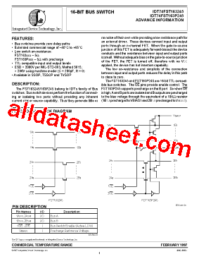IDT74FST163245 Datasheet PDF - Integrated Device Technology