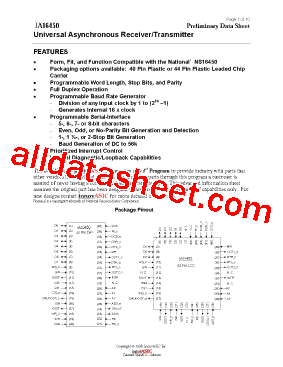 IA16450-PDW40C Datasheet PDF - InnovASIC, Inc