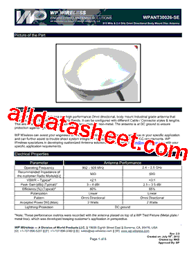 WPANT30026-SE Datasheet PDF - World Produts Inc.