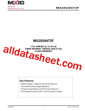 MX25U6473F Datasheet PDF - Macronix International