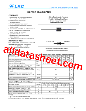 EGP10G Datasheet PDF - Leshan Radio Company