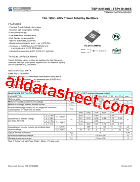 TSP15H120S Datasheet PDF - Taiwan Semiconductor Company, Ltd