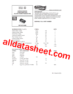 CZT32C Datasheet PDF - Central Semiconductor Corp