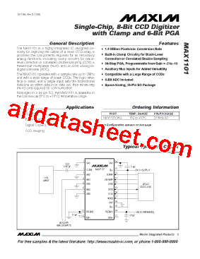 MAX1101 Datasheet PDF - Maxim Integrated Products