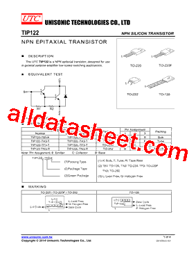 TIP122L-T60-K Datasheet PDF - Unisonic Technologies