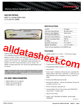 HX316C10FW-8 Datasheet PDF - List of Unclassifed Manufacturers