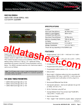HX316LS9IB-4 Datasheet PDF - List of Unclassifed Manufacturers