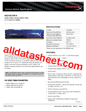 HX318C10F-4 Datasheet PDF - List of Unclassifed Manufacturers