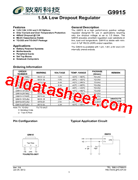 G9915 Datasheet PDF - Global Mixed-mode Technology Inc