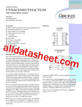 UT54ACS169 Datasheet PDF - Aeroflex Circuit Technology