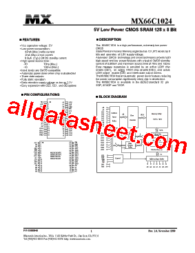 MX66C1024 Datasheet PDF - Macronix International