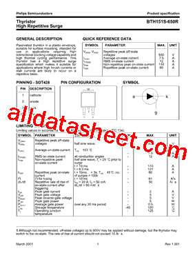BTH151S Datasheet PDF - NXP Semiconductors