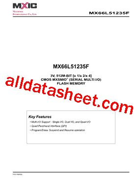 MX66L51235FZ2I-10G Datasheet PDF - Macronix International