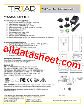 WSX075-3200-R13 Datasheet PDF - TRIAD MAGNETICS