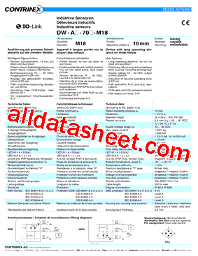 320420227 Datasheet PDF - Contrinex AG Industrial Electronics